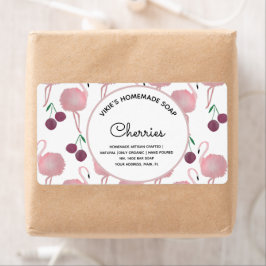 自家製ソープビジネスさくらんぼ水彩 ラベル
