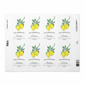 自家製ソープビジネスウォーターカラーレモン ラベル (フルシート)