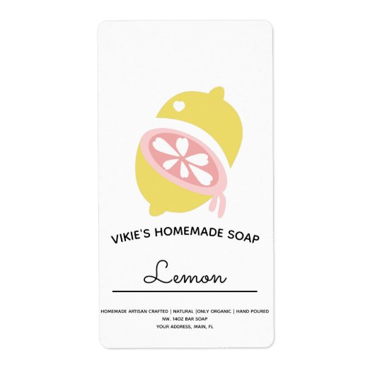 自家製ソープビジネスレモンラベル ラベル (正面)