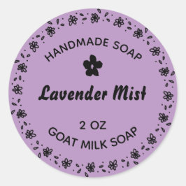 自家製ソープフラワー素朴リースラベンダーパープル ラウンドシール