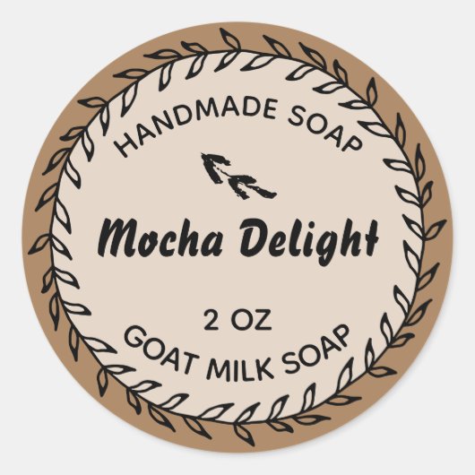 自家製ソープラスティックカントリー花輪モカ ラウンドシール (正面)