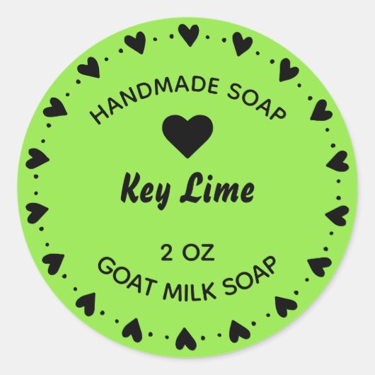 自家製ソープ素朴カントリーハートリースライム ラウンドシール (正面)
