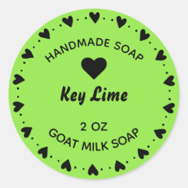 自家製ソープ素朴カントリーハートリースライム ラウンドシール