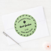 自家製ソープ素朴フラワーリースカントリーハーブ ラウンドシール (封筒)