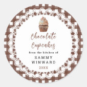 自家製チョコレートカップケーキ食品ラベル ラウンドシール (正面)