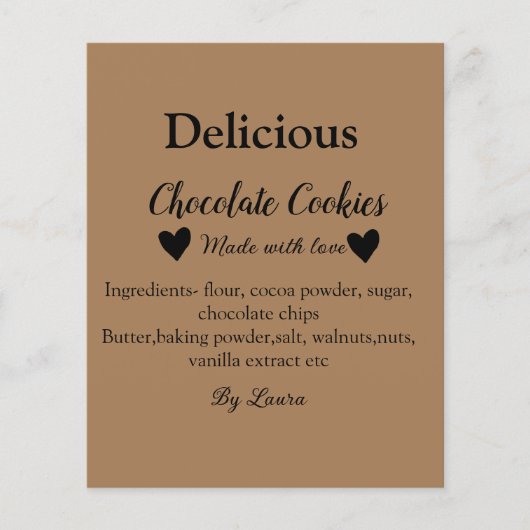 自家製チョコレートクッキーで作られたラブアド文字 チラシ (正面)