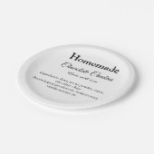 自家製チョコレートクッキーで作られたラブアド文字 ペーパープレート (アングル)