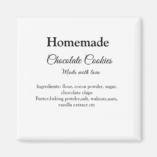 自家製チョコレートクッキーで作られたラブアド文字 マグネット (正面)