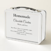 自家製チョコレートクッキーで作られたラブアド文字 メタルランチボックス (裏面)