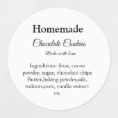 自家製チョコレートクッキーで作られたラブアド文字 ラベル (デザイン2)