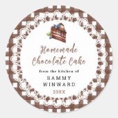 自家製チョコレートケーキ食品ラベル ラウンドシール (正面)