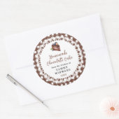 自家製チョコレートケーキ食品ラベル ラウンドシール (封筒)