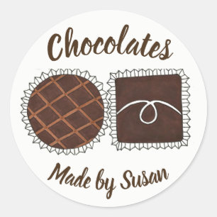 自家製チョコレートショコラパーソナライズされたティエボンボン ラウンドシール