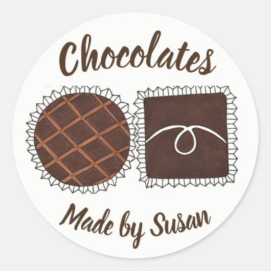 自家製チョコレートショコラパーソナライズされたティエボンボン ラウンドシール (正面)