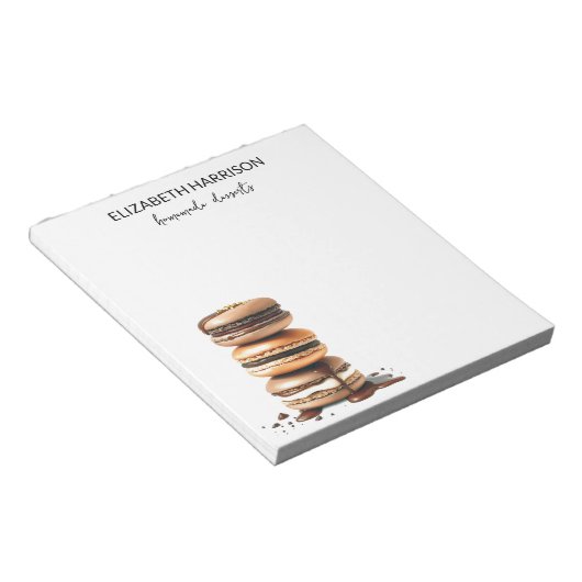 自家製チョコレートマカロンデッサーツパティシシェフ ノートパッド (アングル)