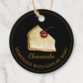 自家製デザートチーズケーキメッセージカード |黒 フェイバータグ (正面)