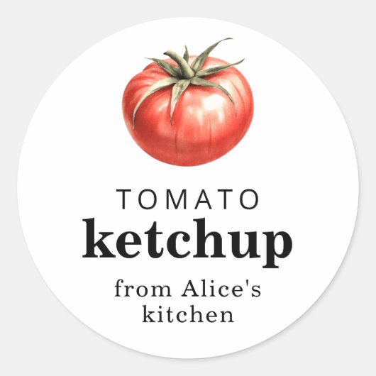 自家製トマトケチャップラベル ラウンドシール (正面)