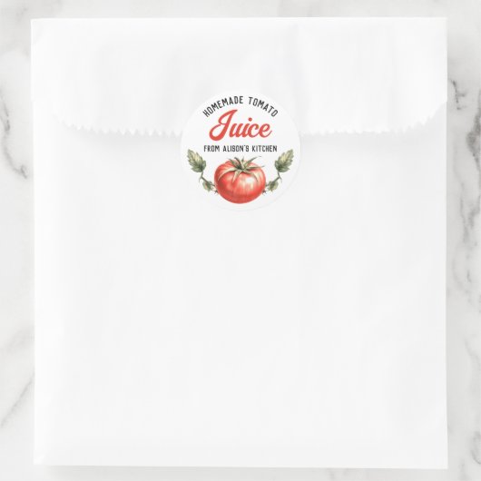 自家製トマトジュースヴィンテージ缶詰ラベル ラウンドシール (バッグ)