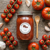 自家製トマトソースの瓶ラベル ラウンドシール