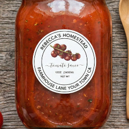 自家製トマトソースの瓶ラベル ラウンドシール