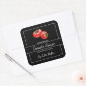 自家製トマトソーススクエアラベルブラック スクエアシール (封筒)