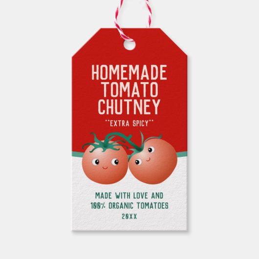 自家製トマトチャツニーカスタム編集可能ラベル ギフトタグ (正面)