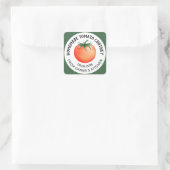 自家製トマトチャツニーレーベルと赤トマト スクエアシール (バッグ)