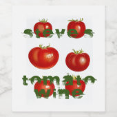 自家製トマトワインアート動揺してフォントトマトス ワインラベル (シングルラベル)