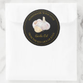 自家製ニンニク油ラベル |黒 ラウンドシール (バッグ)