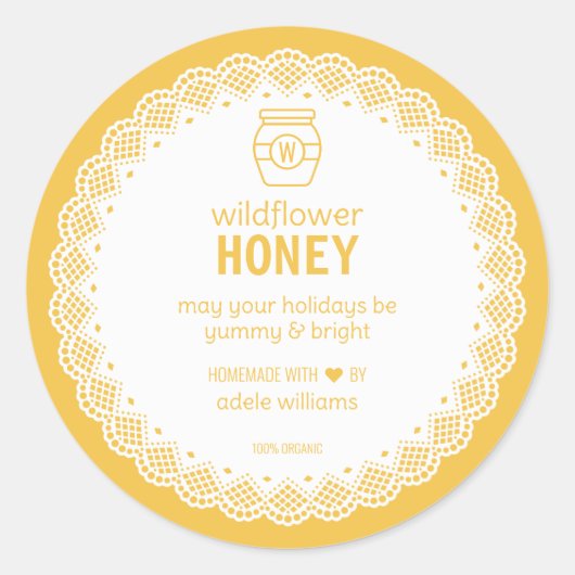 自家製ハニーオーガニックステッカー ラウンドシール (正面)