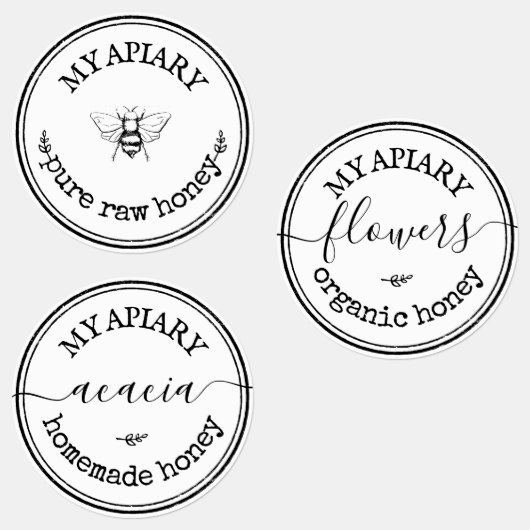 自家製ハニー（昆虫）マルハナバチアピールウォータープルーフジャー ラベル (グループ)
