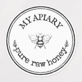 自家製ハニー（昆虫）マルハナバチアピールウォータープルーフジャー ラベル (デザイン1)