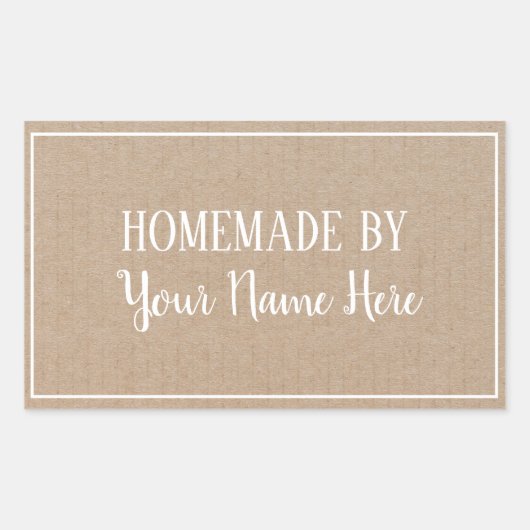 自家製バイクッキーケーキヴィンテージクラフト 長方形シール (正面)