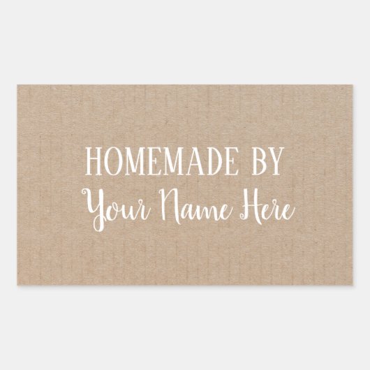 自家製バイクッキーケーキヴィンテージクラフト 長方形シール (正面)