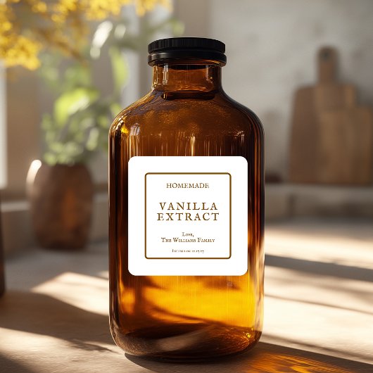 自家製バニラエキス瓶ラベルシール スクエアシール