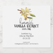 自家製バニラエキス食品および飲料ラベル リキュールボトルラベル (シングルラベル)