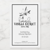自家製バニラエキス食品および飲料ラベル ワインラベル (シングルラベル)