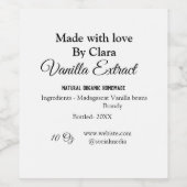 自家製バニラエキス 原料の重さを加える ワインラベル (シングルラベル)