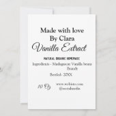 自家製バニラエキス 原料の重さを加える 招待状 (裏面)