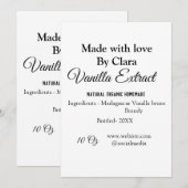 自家製バニラエキス 原料の重さを加える 招待状 (正面/裏面)