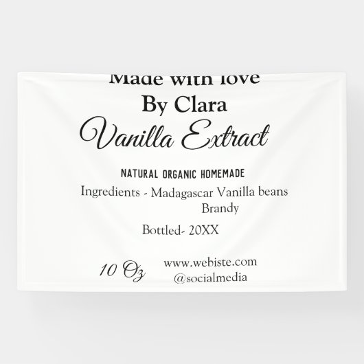 自家製バニラエキス 原料の重さを加える 横断幕 (横)