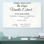 自家製バニラエキス 原料の重さを加える 横断幕 (トレードショー)