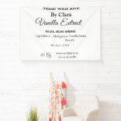 自家製バニラエキス 原料の重さを加える 横断幕 (インサイチュ)