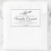 自家製バニラココナッツモノラル成分キャンドル 長方形シール (バッグ)