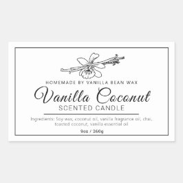 自家製バニラココナッツモノラル成分キャンドル 長方形シール