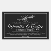 自家製バニラコーヒーキャンドルモノ素材 長方形シール (正面)