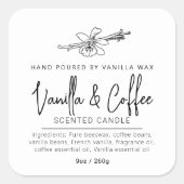自家製バニラコーヒーキャンドル白い成分 スクエアシール (正面)