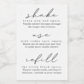 自家製バニラ抽出指示ラベル ワインラベル (シングルラベル)