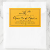 自家製バニラ琥珀の黒成分キャンドル 長方形シール (バッグ)