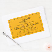 自家製バニラ琥珀の黒成分キャンドル 長方形シール (封筒)